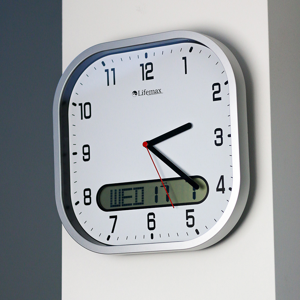 Lifemax Clear Time Day Date Wall Clock Image 2