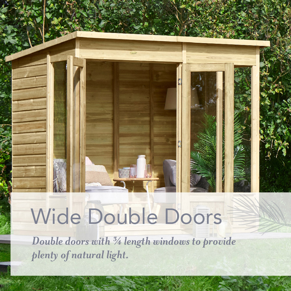 Forest Garden 6 x 4ft Beckwood Double Door 5 Window Apex Summerhouse Image 4