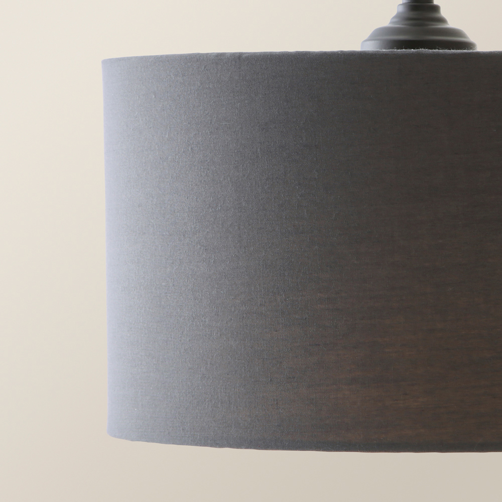 ValueLights Reni Charcoal Drum Shade 3 Drop Bar Matte Black Diner LED Ceiling Light Image 3