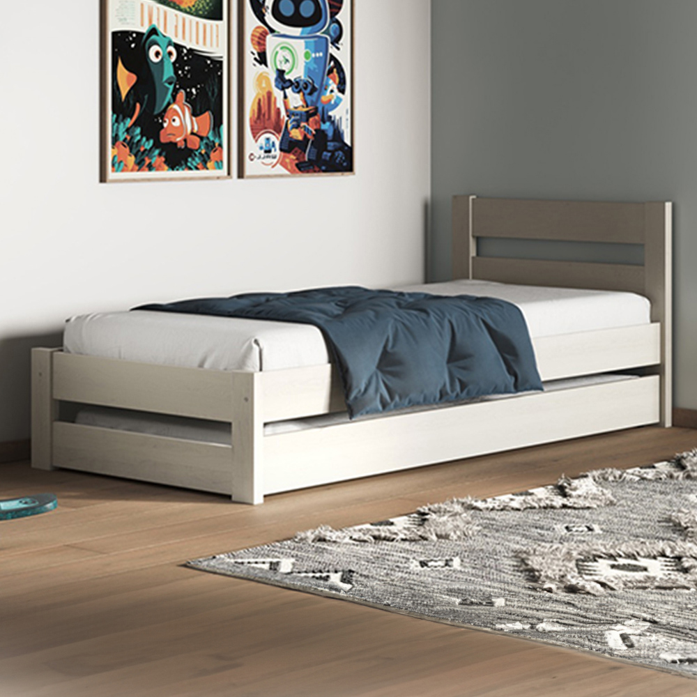 Noomi Tera Single White Guest Bed with Trundle Image 1