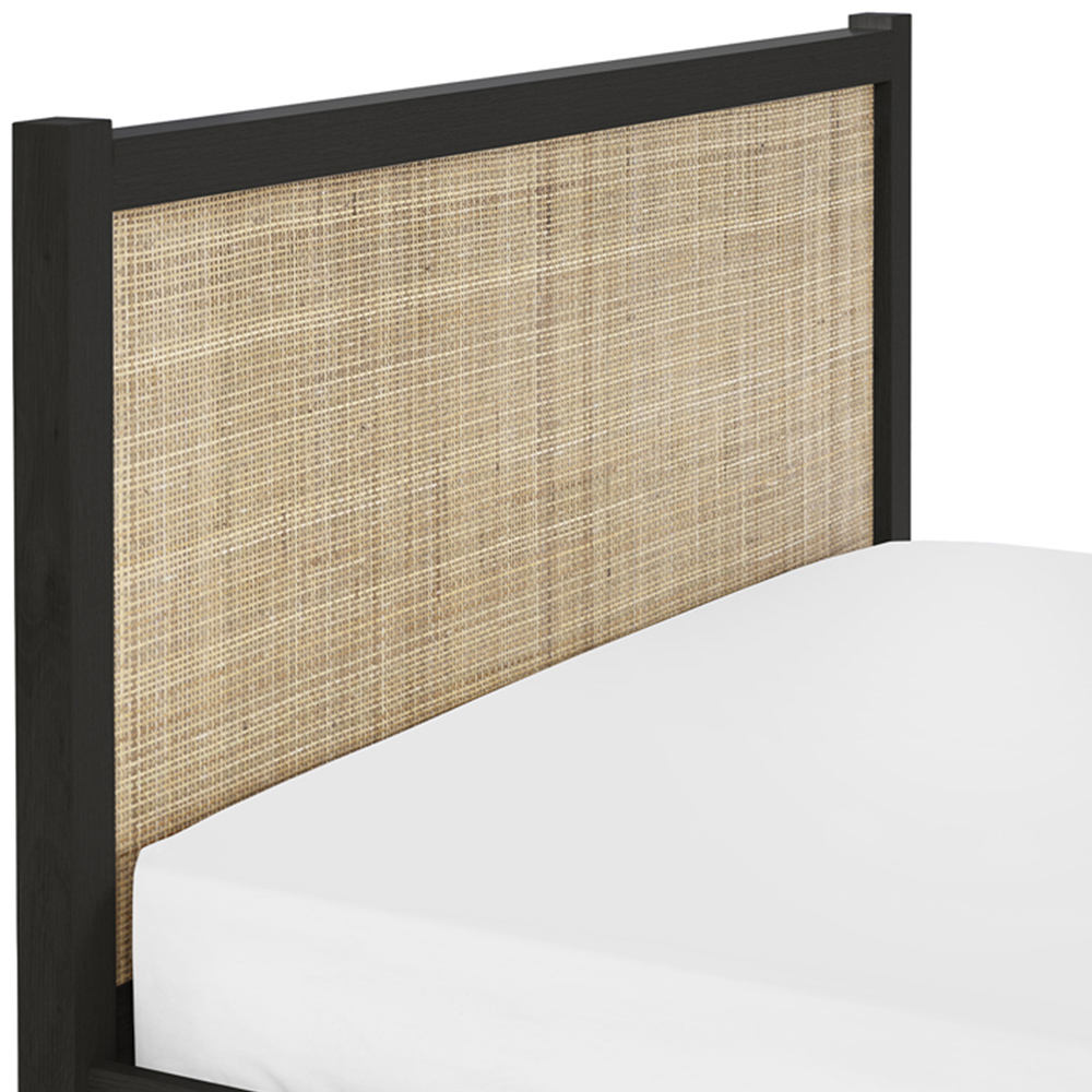 Julian Bowen Padstow Rattan King Size Black Bed Frame Image 5