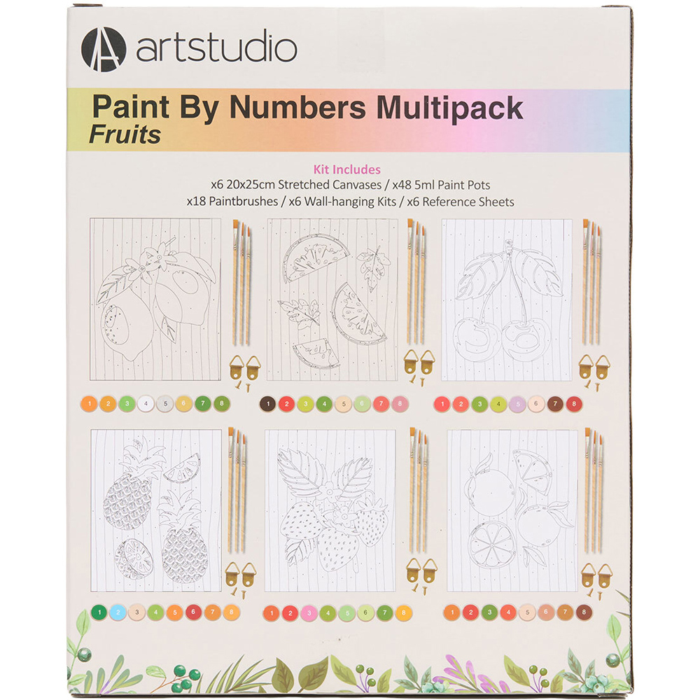Pack of 6 Fruits Paint By Numbers Kits Image 3