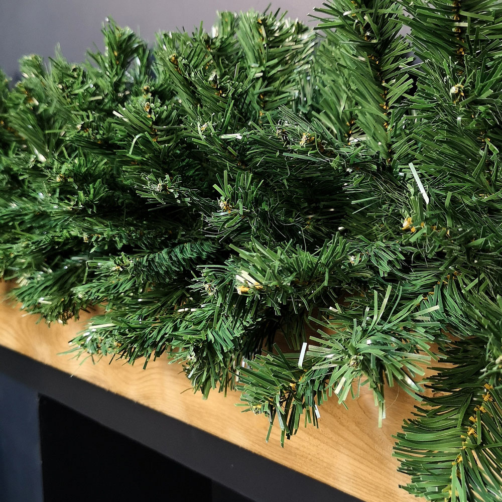 Premier Plain Green Extra Bushy Christmas Garland 270cm Image 3