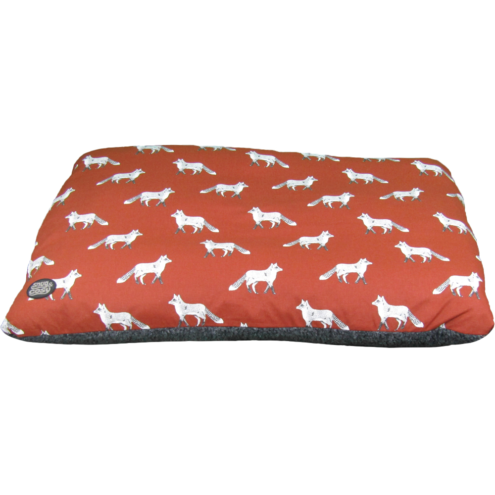 Snug & Cosy Large Fox Print Dog Lounger Bed Image 1