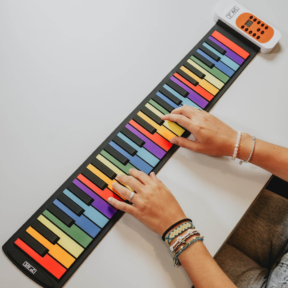 3rd Avenue 49 Key Rainbow Soft Touch Roll Up Piano Image 2