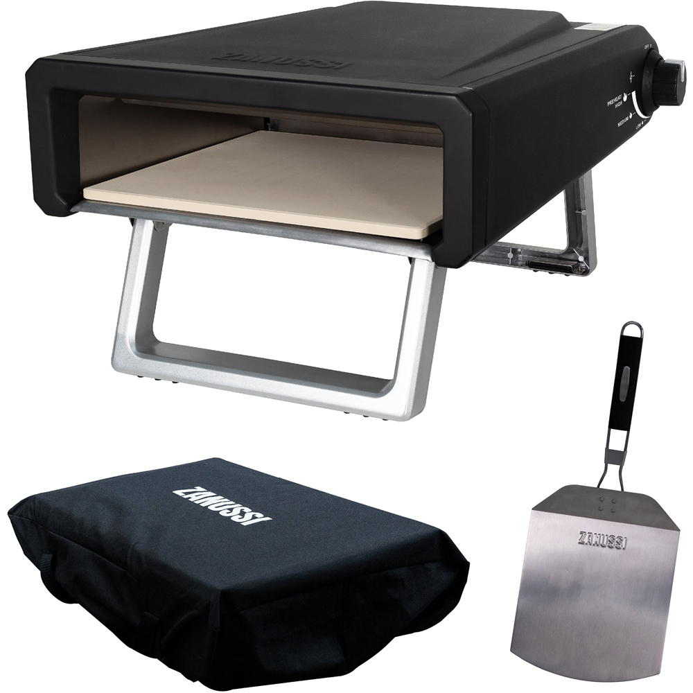 Zanussi Black 12 inch Gas Powered Pizza Oven with Paddle and Carry Bag Image 2