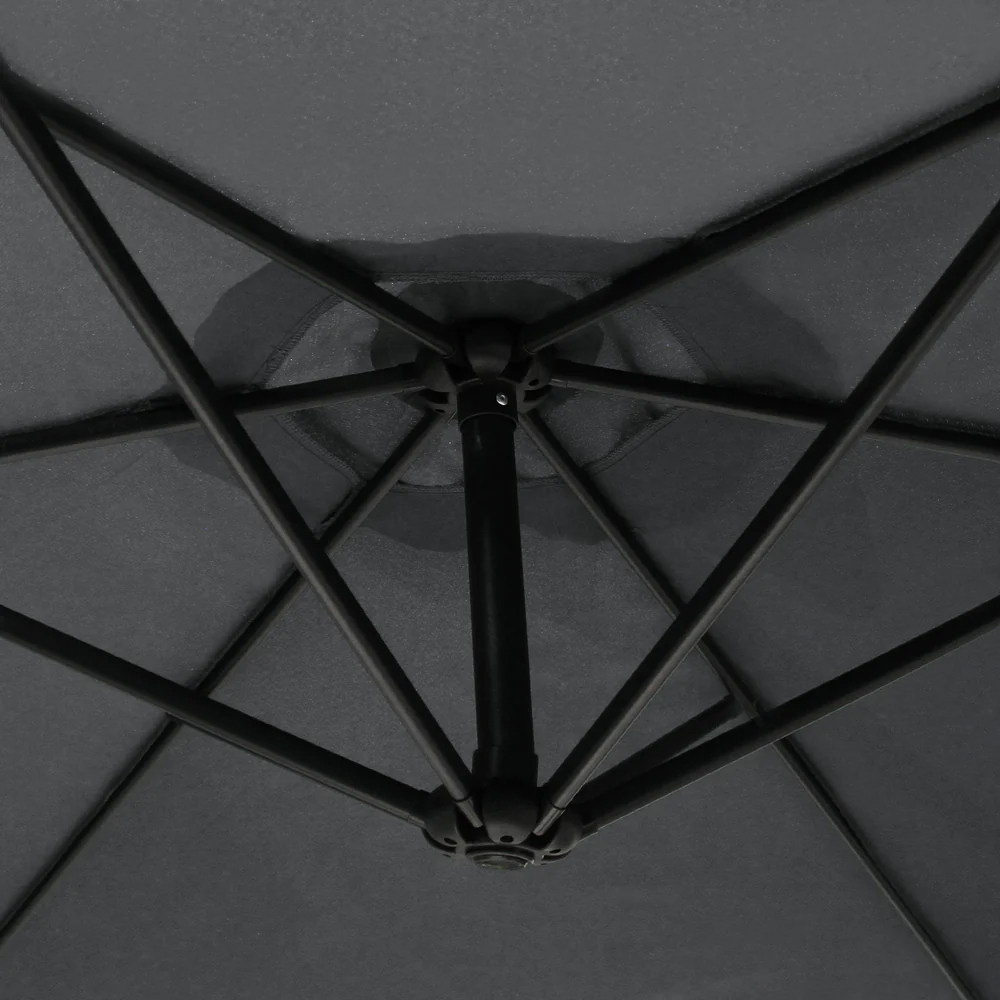 MonsterShop Grey Cantilever Parasol with Fan Base Image 3