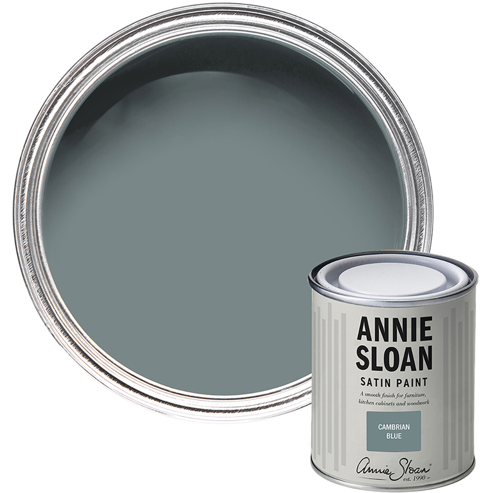 Annie Sloan Cambrian Blue Wood and Metal Satin Paint 750ml Image 1