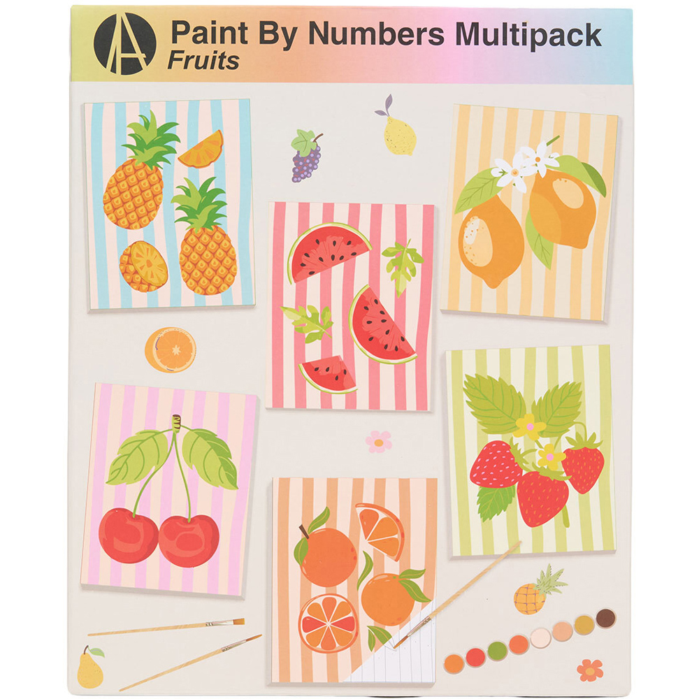 Pack of 6 Fruits Paint By Numbers Kits Image 2