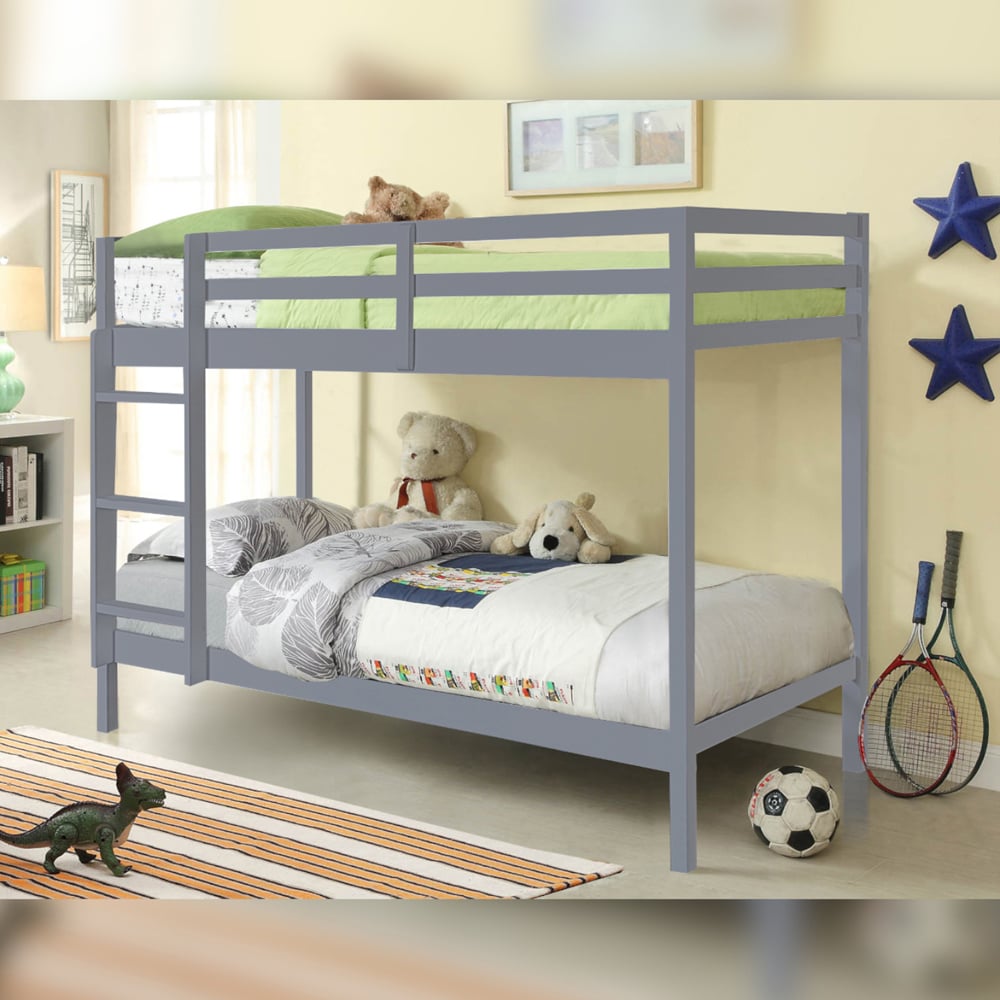 Comfy Living Shorty Grey Wooden Bunk Bed Image 3
