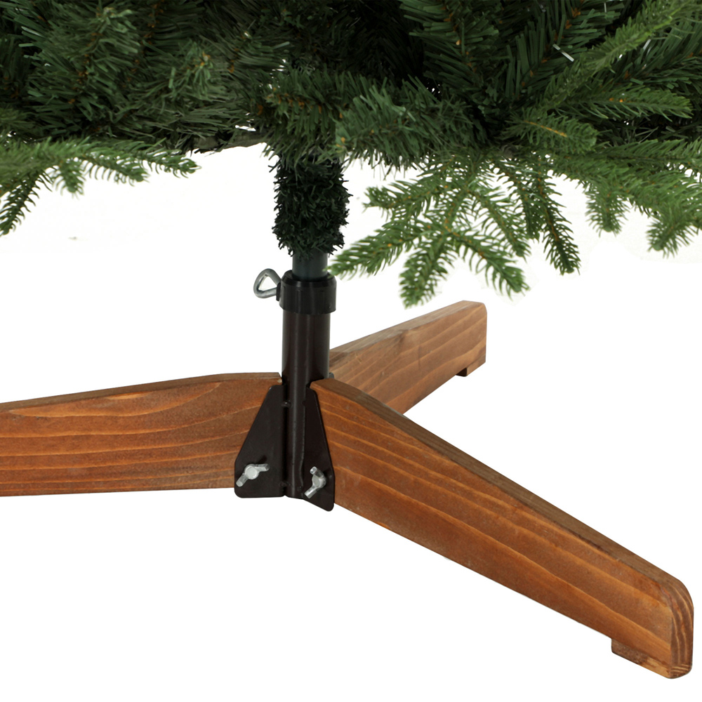 HOMCOM Green Artificial Christmas Tree with 2081 Branch Tips and Solid Pine Wood Stand 6ft Image 4