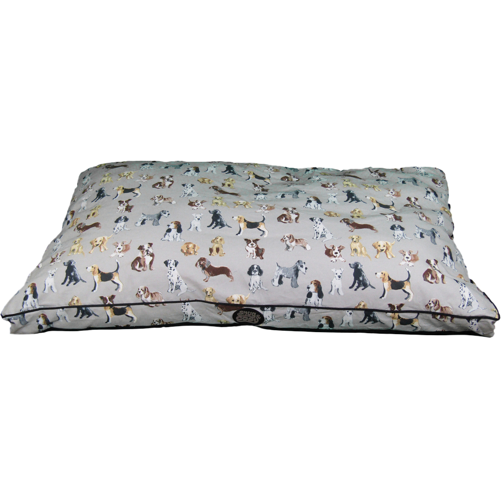 Snug & Cosy Dog Print Large Pet Lounger Bed Image 1