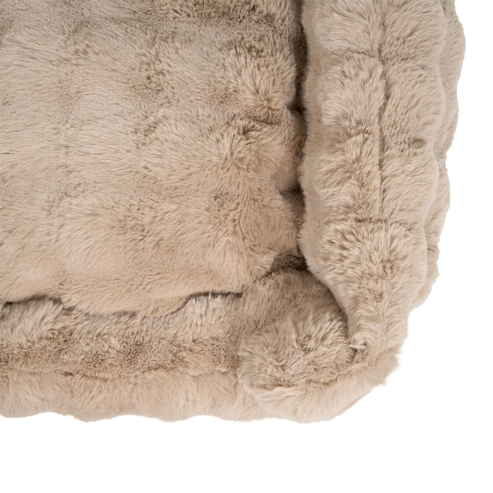 Bubble Plush Pet Bed Beige Image 3