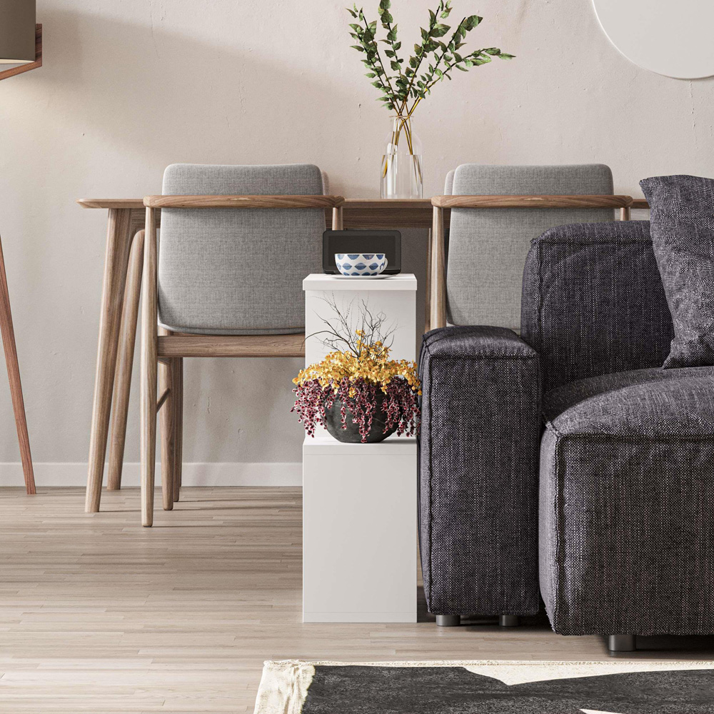 Decortie Homemania 4 Shelf White Wooden Side Table Image 7