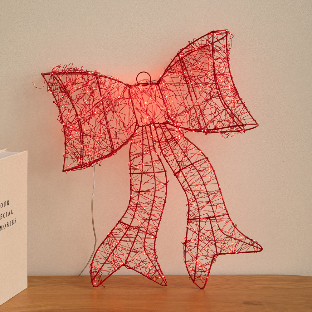 Samuel Alexander 650 Red LED Light-Up Red Christmas Bow 43cm Image 7