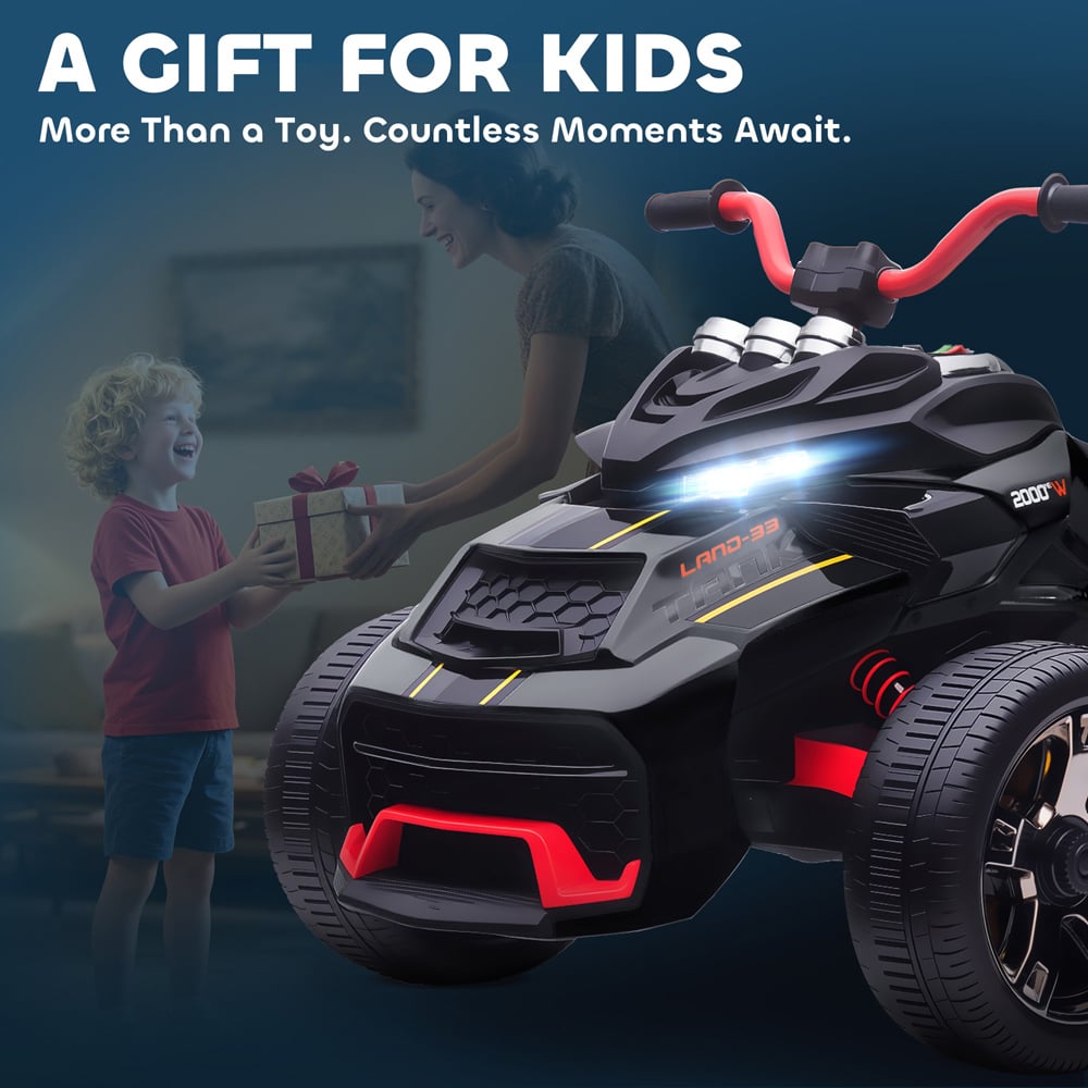 AIYAPLAY Kids Black Ride On Electric ATV Quad Bike 12V Image 3
