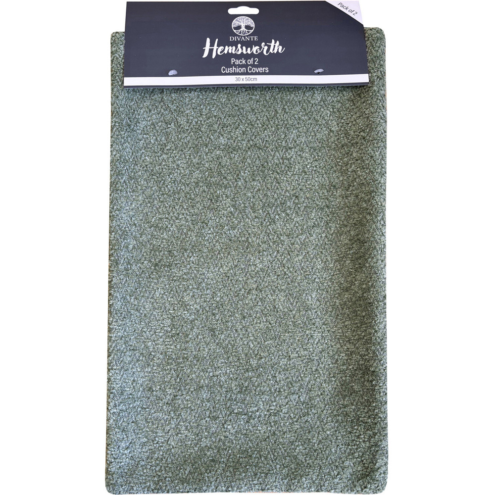 Pack of 2 Hemsworth Boucle Cushion Covers Green Image 1