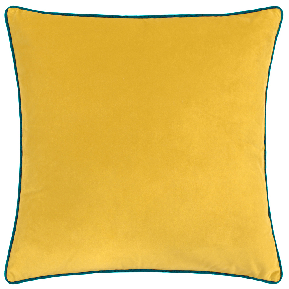 Paoletti Meridian Cylon Teal Velvet Cushion Image 1