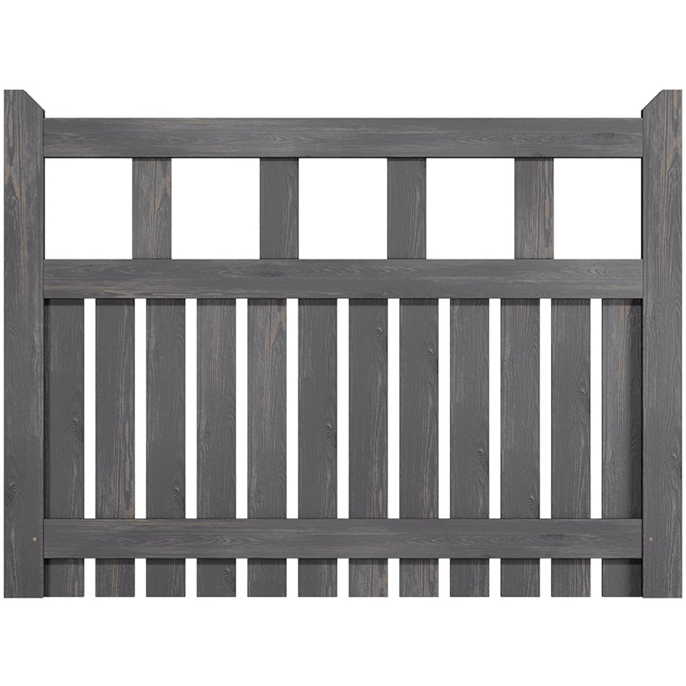 Living and Home Grey Wooden Garden Fence Door 120 x 90cm Image 3