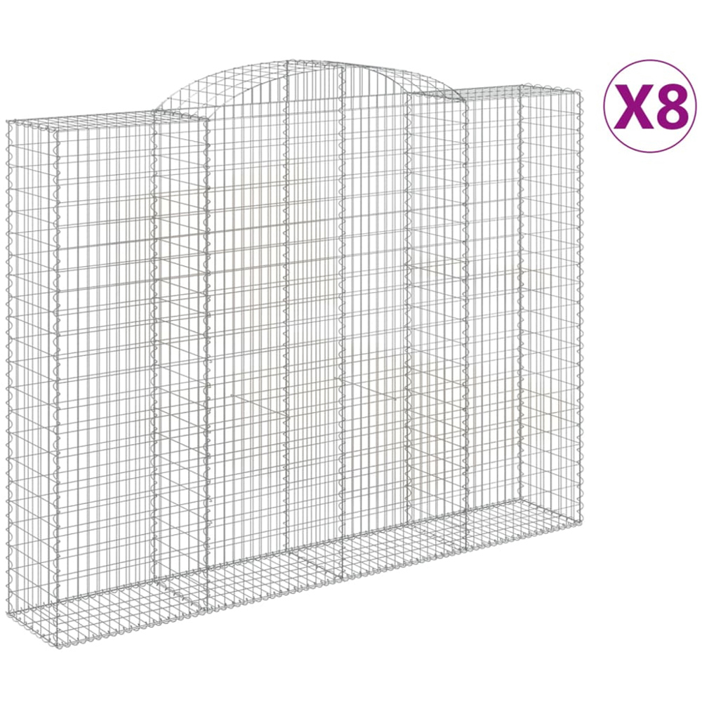 vidaXL Silver Galvanised Iron Gabion Basket 300 x 50 x 220/240cm 8 Pack Image 4
