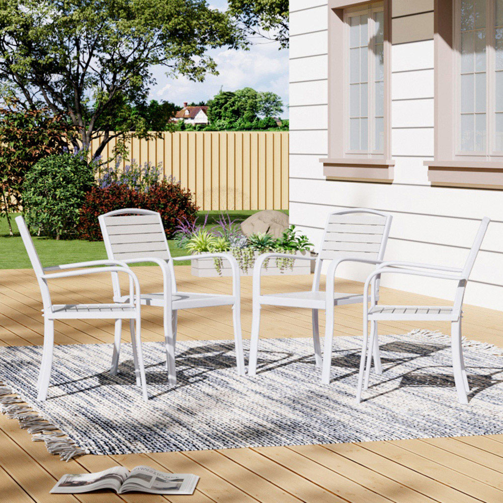 Living and Home White Dining Chairs Set of 4 Image 3