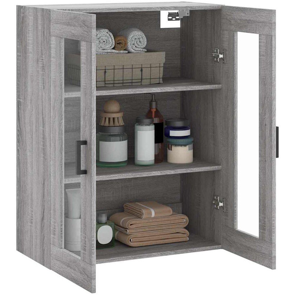 vidaXL 2 Door 3 Shelf Grey Sonoma Wall Mounted Cabinet Image 5