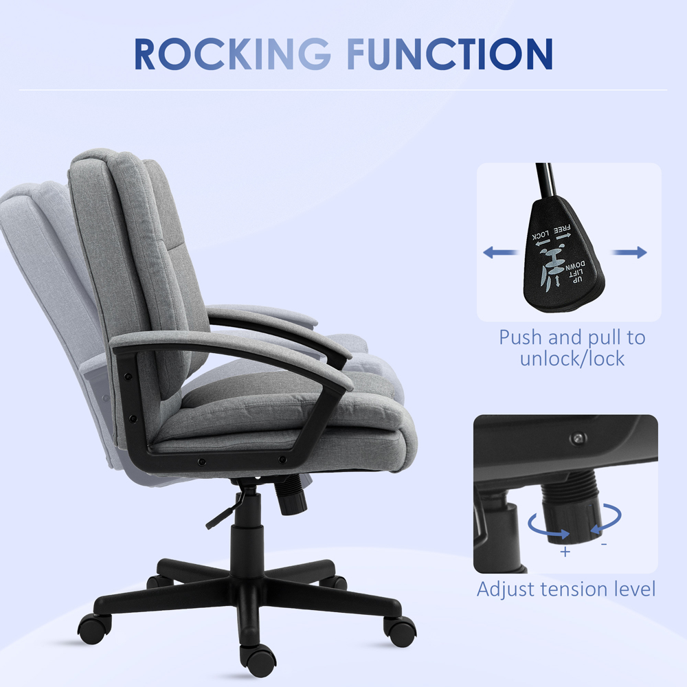 Portland Grey Swivel Mid Back Executive Office Chair Image 5