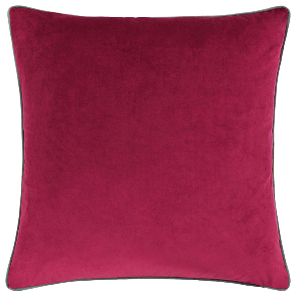 Paoletti Meridian Cranberry Mocha Velvet Cushion Image 1