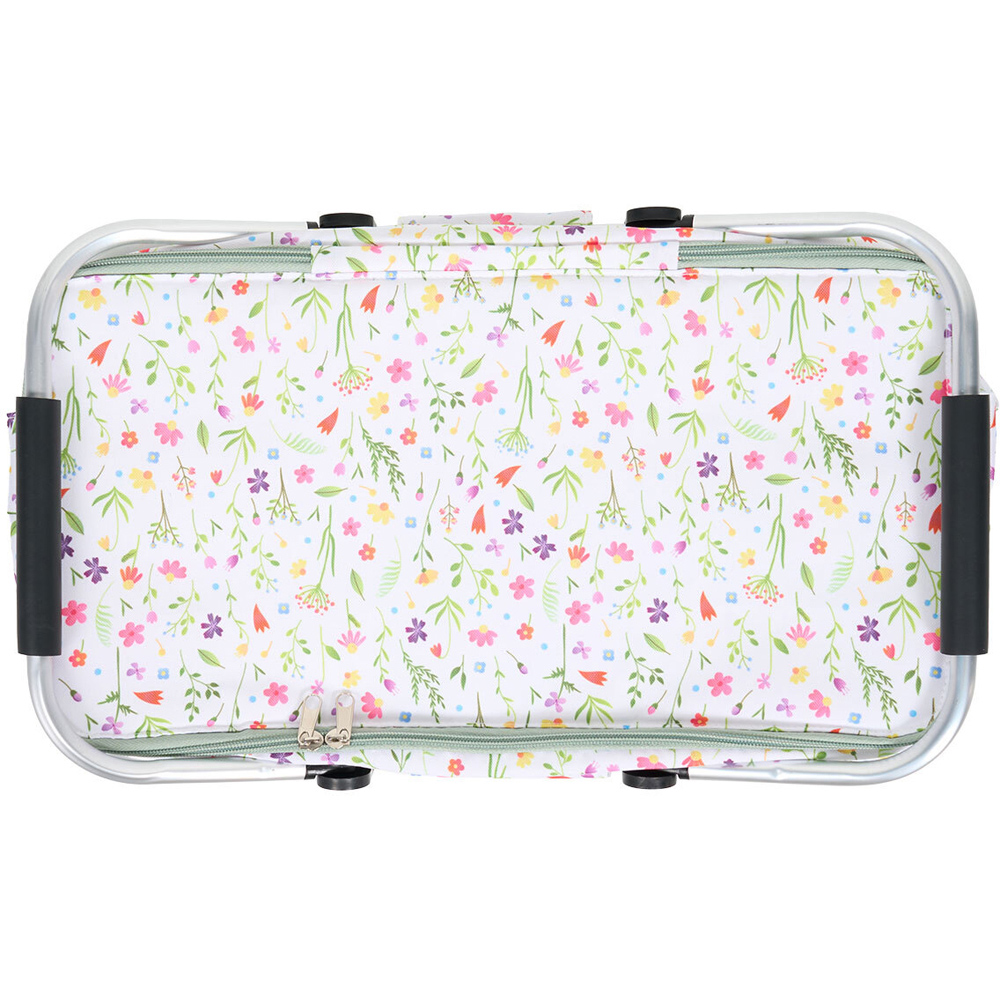 Wildflower White Picnic Bag with Handles Image 3