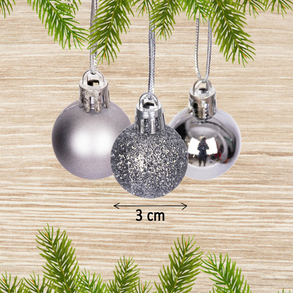 Shatchi Mid Grey Luxury Bauble 24 Pack Image 3