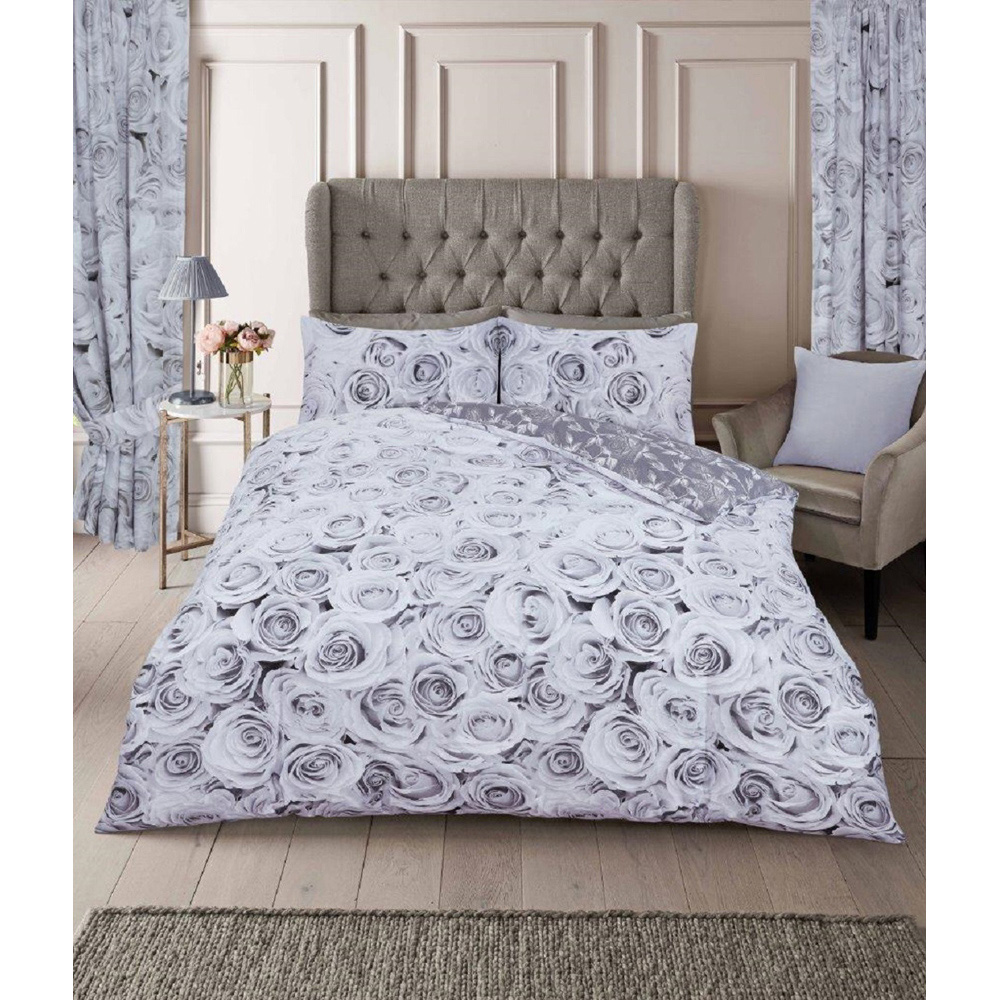Smart Living Single Bellerose Grey Duvet Cover Set Image 4