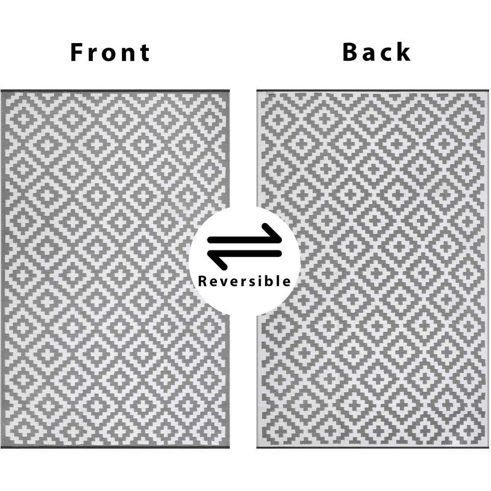 Green Decore Bliss Camping and Picnic Grey and White Rug 270 x 360cm 2 Pack Image 4