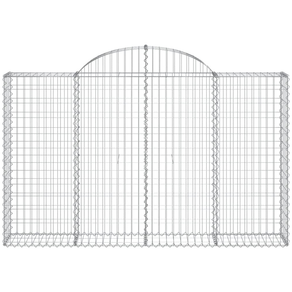 vidaXL Silver Galvanised Iron Arched Gabion Basket 200 x 30 x 120/140cm 4 Pack Image 3