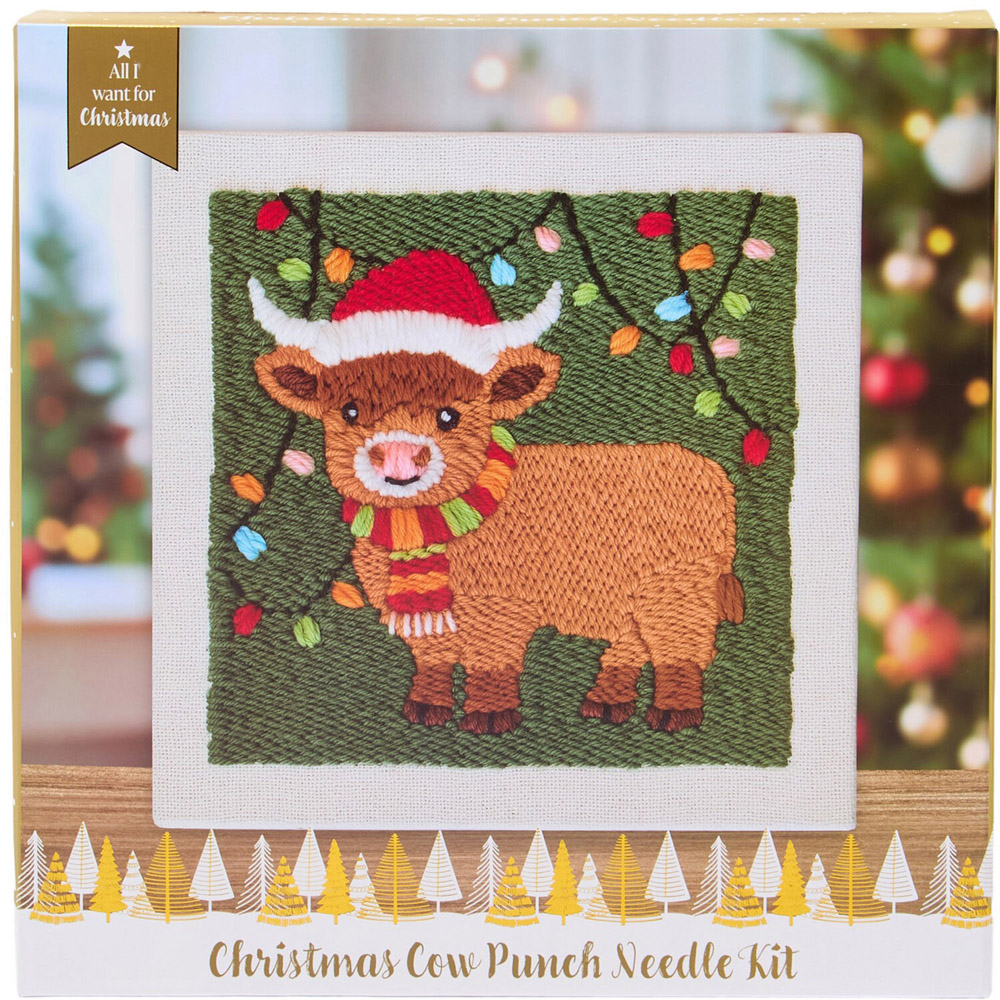 Christmas Cow Punch Needle Kit Image 2