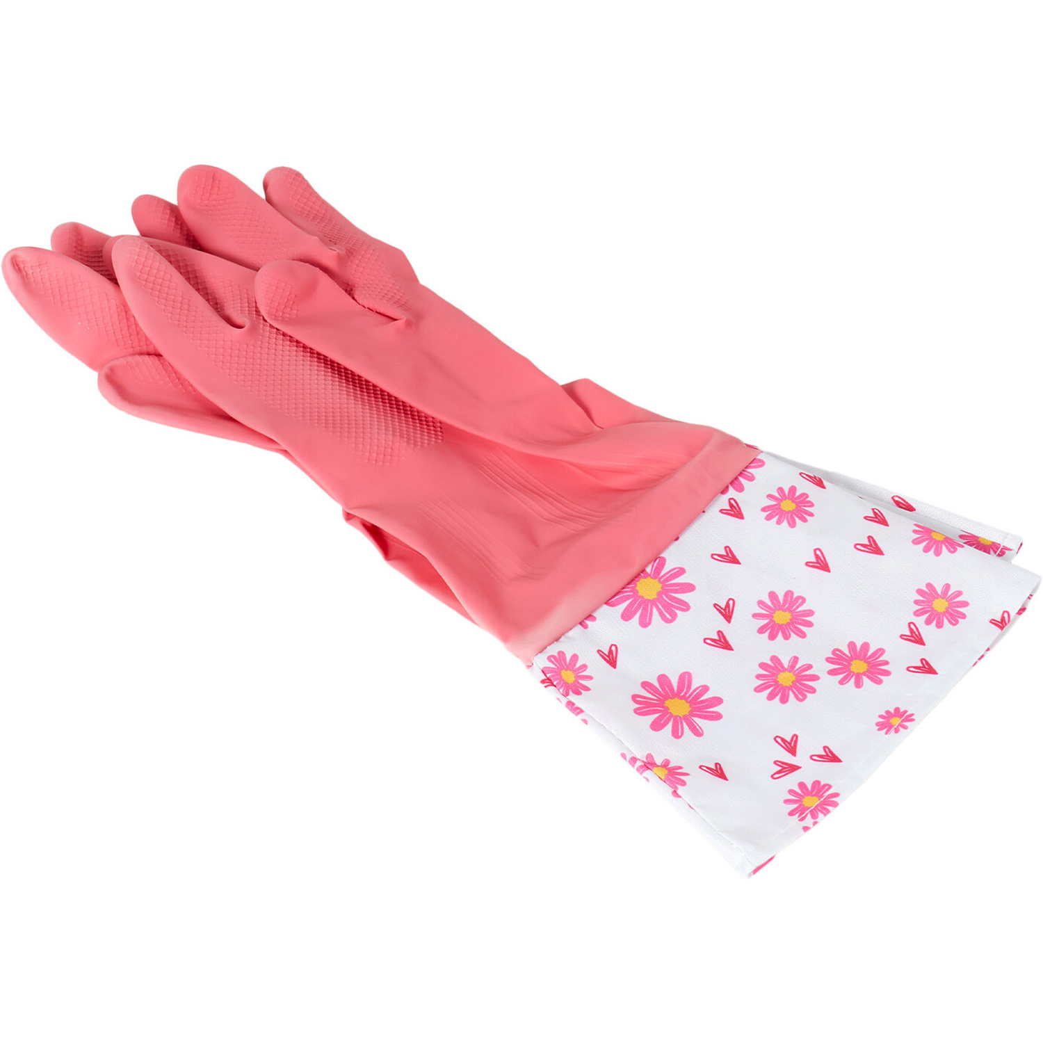 Daisy Pink Cleaning Washing Up Gloves Image 1