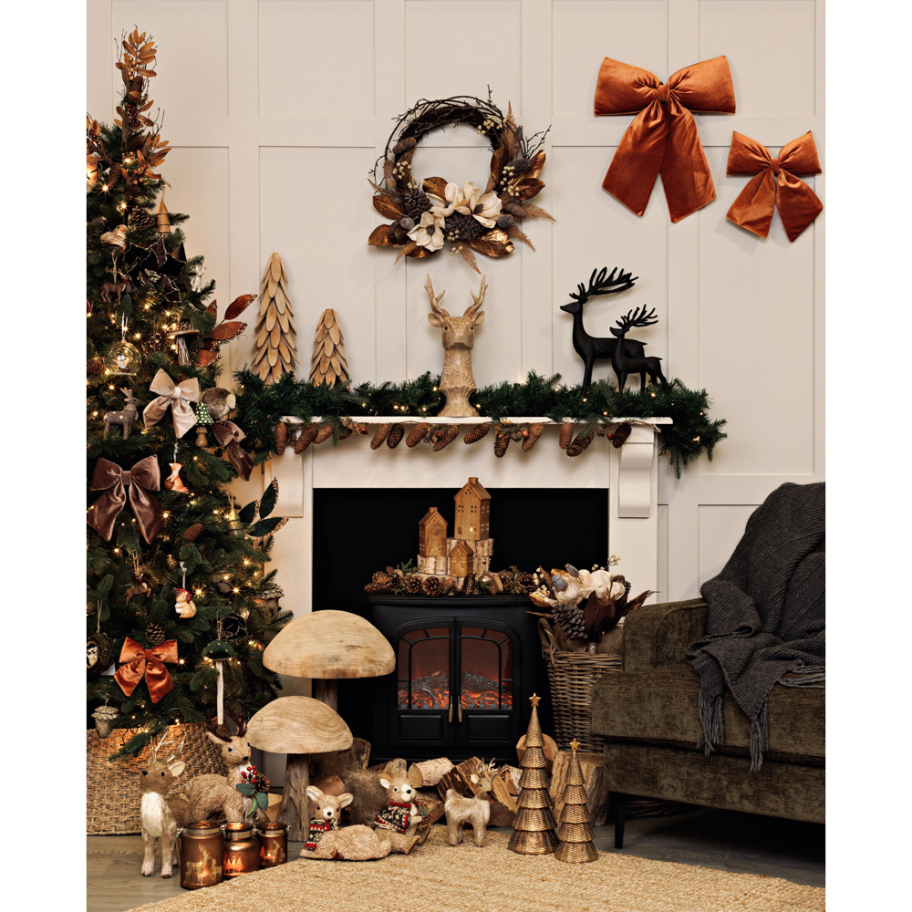 The Seasonal Gift Co. Standing Straw Deer Christmas Decoration 13cm Image 4