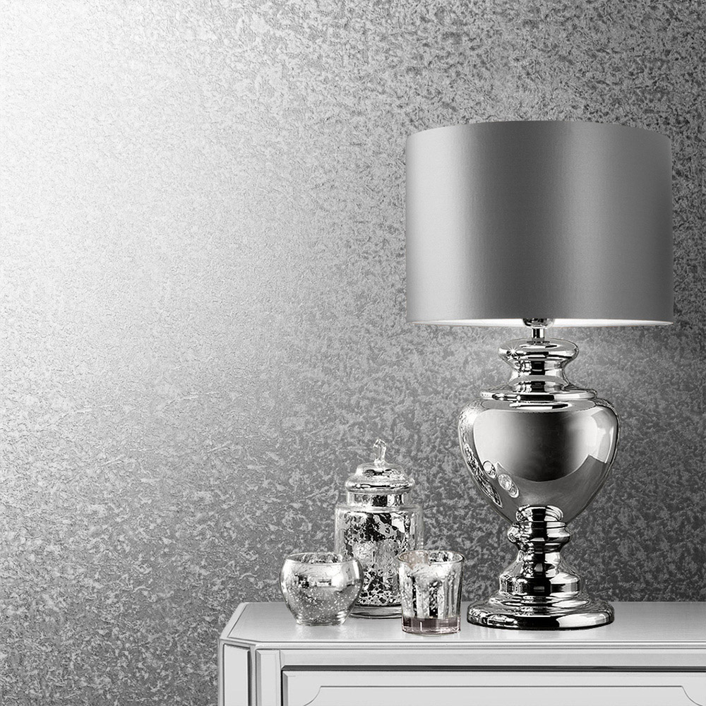 Muriva Crushed Velvet Silver Wallpaper Image 3