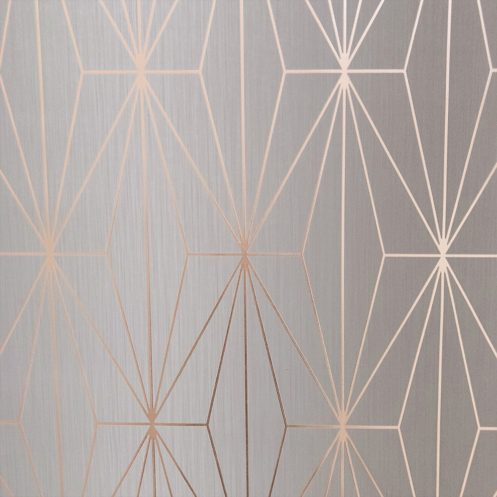 Muriva Kayla Grey and Rose Gold Wallpaper Image 1