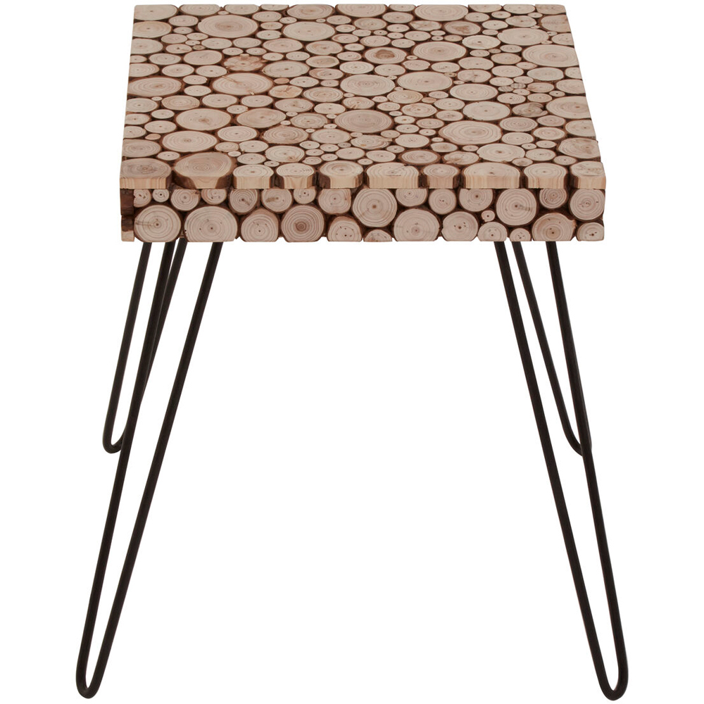 Premier Housewares Wooden Finish Square Side Table with Hairpin Legs Image 5