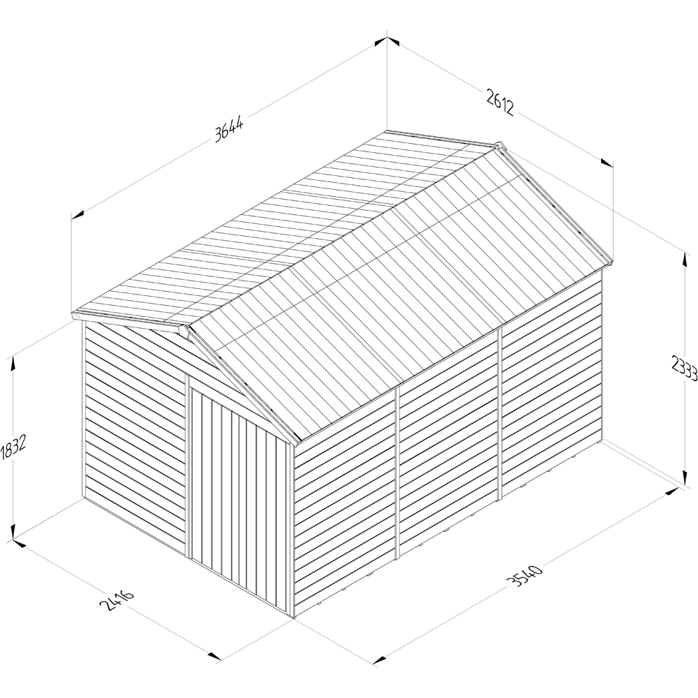 Forest Garden Timberdale 8 x 12ft Apex Shed Image 9