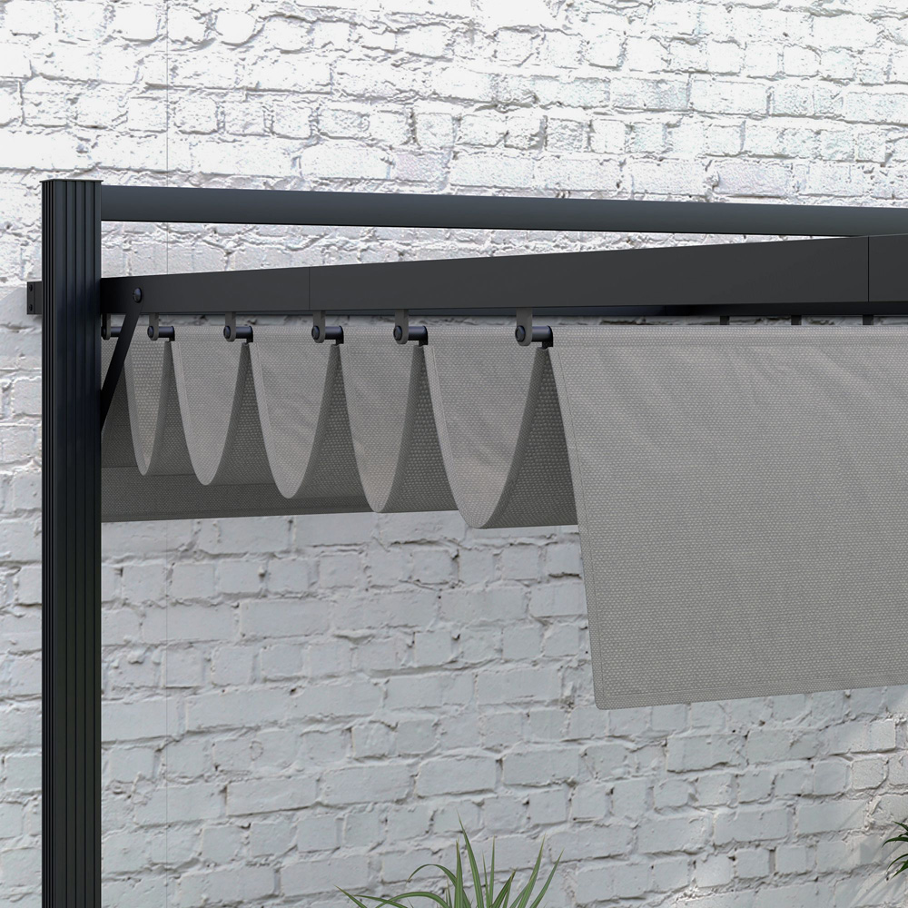 Outsunny 3 x 3m Dark Grey Aluminium Frame Retractable Garden Pergola Image 3