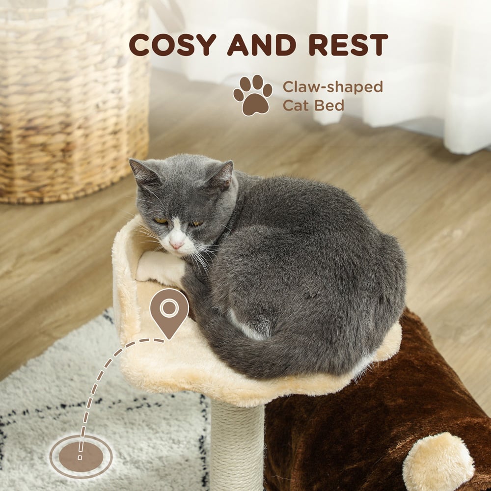PawHut Dark Brown Cat Tunnel tree Image 5