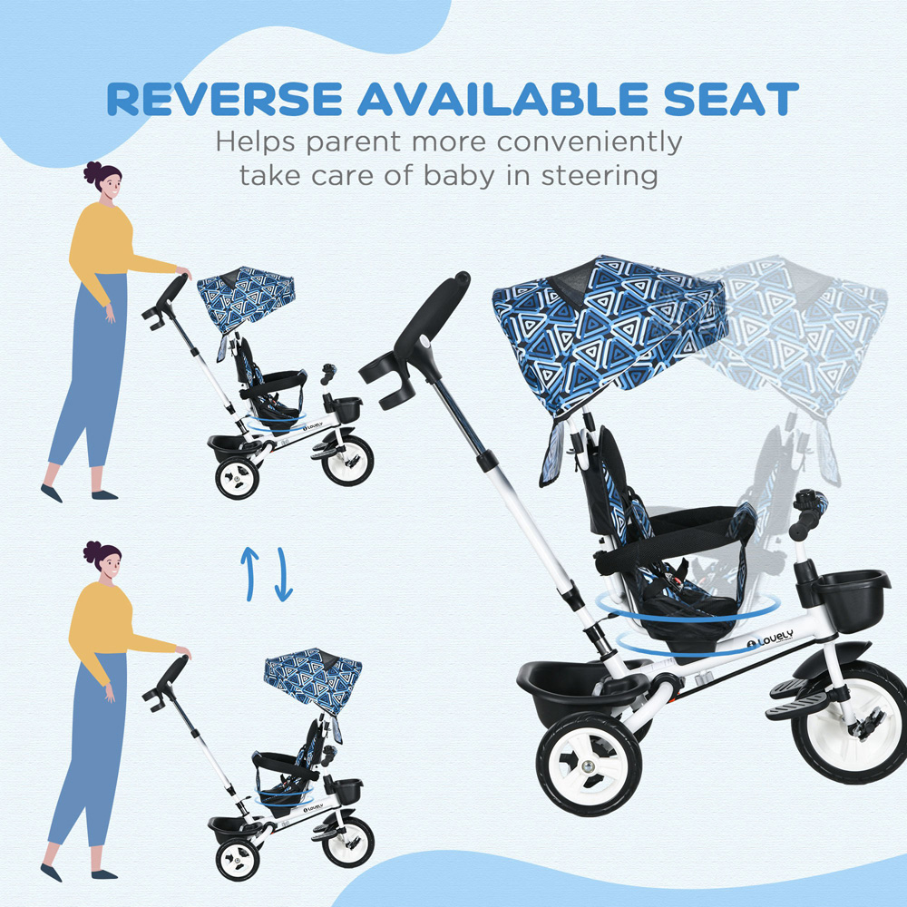 Tommy Toys Light Blue 6 in 1 Toddler Trike Image 7