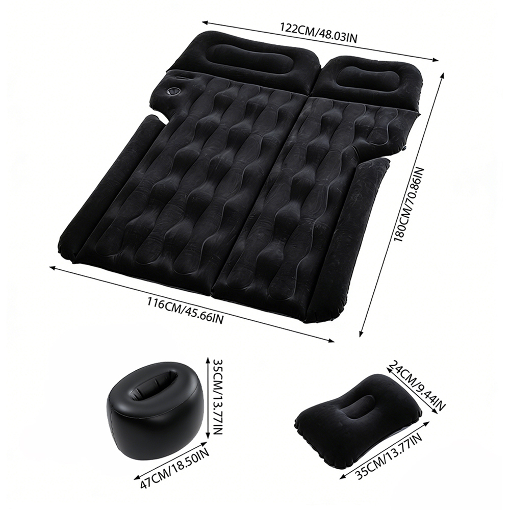 Living and Home Black Inflatable Car Back Seat Air Mattress with Cup and Phone Holder Image 8