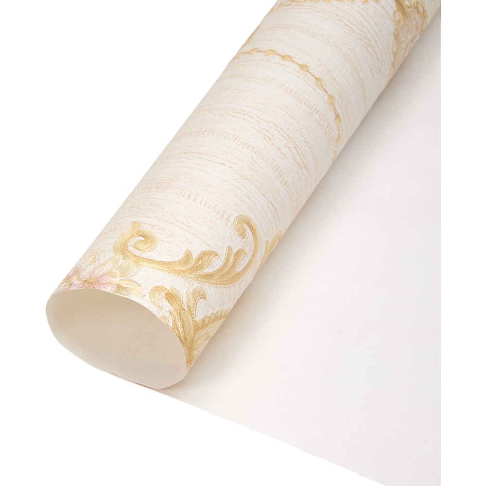 Living and Home Damask Pattern Rectangle 3D Embossed Light Beige Non-Pasted Wallpaper Image 4