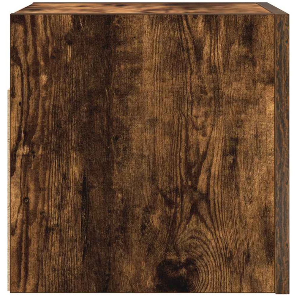 vidaXL Single Door Brown Smoked Oak Wall Mounted TV Cabinet Image 4