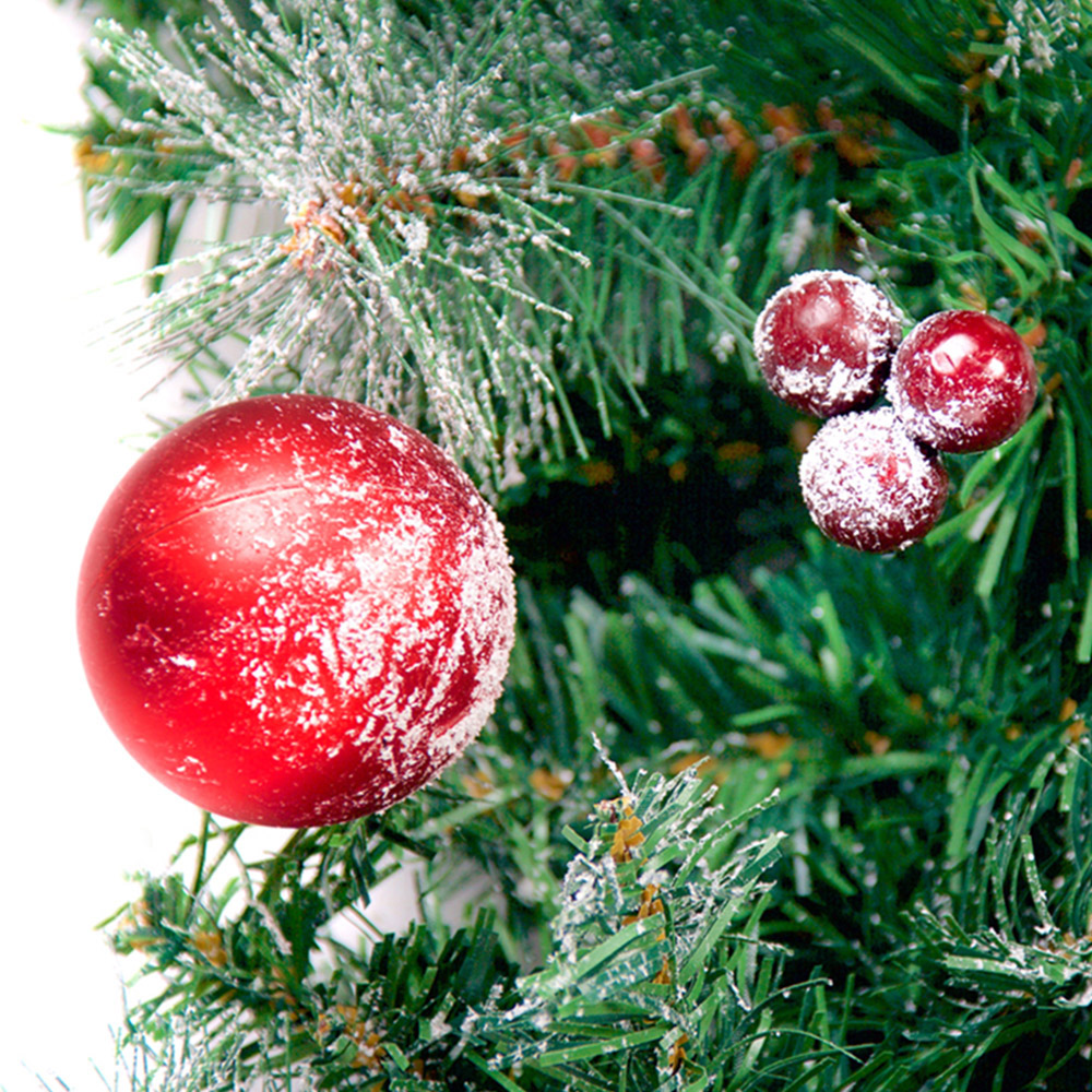 Best Artificial Red Frosted Christmas Garland 180cm Image 8