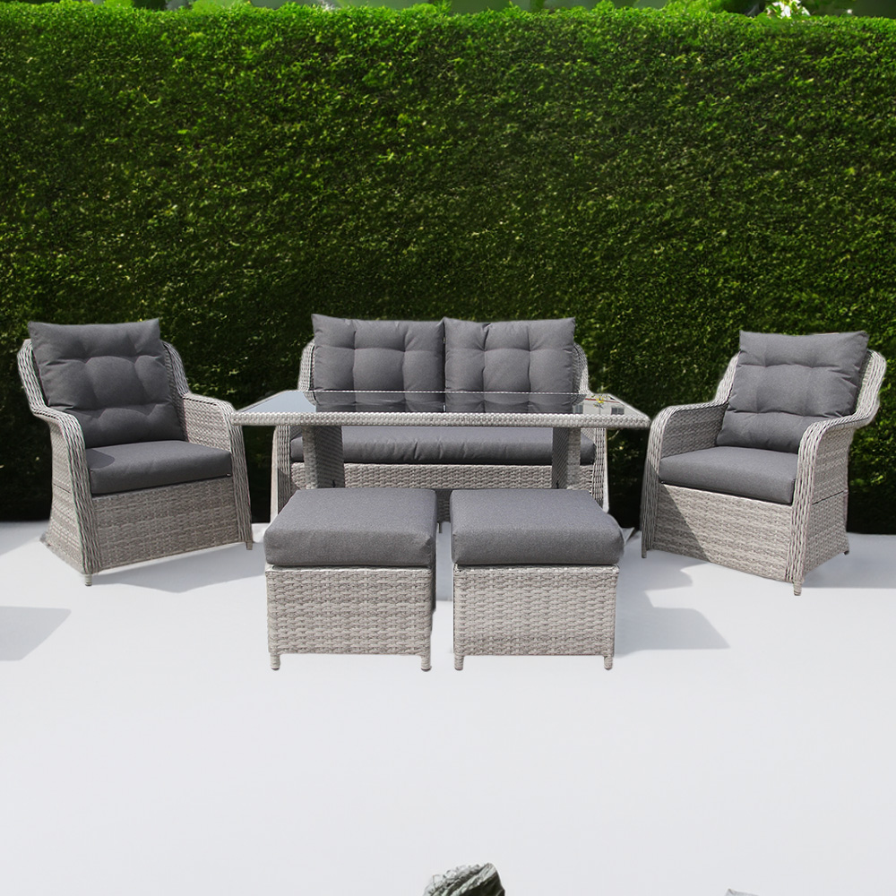 Furniture One 6 Seater Rattan Garden Lounge Set Image 1