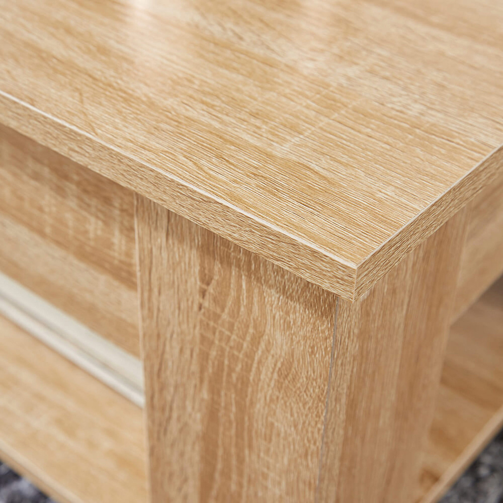 Home Source Orlando Single Shelf Natural Lift Up Storage Coffee Table Image 4