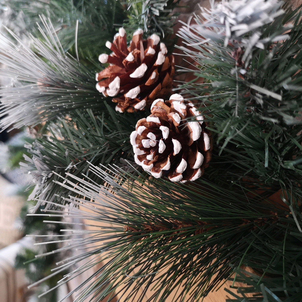 Samuel Alexander Frosted Glacier Christmas Garland with Pine Cones 270cm Image 3